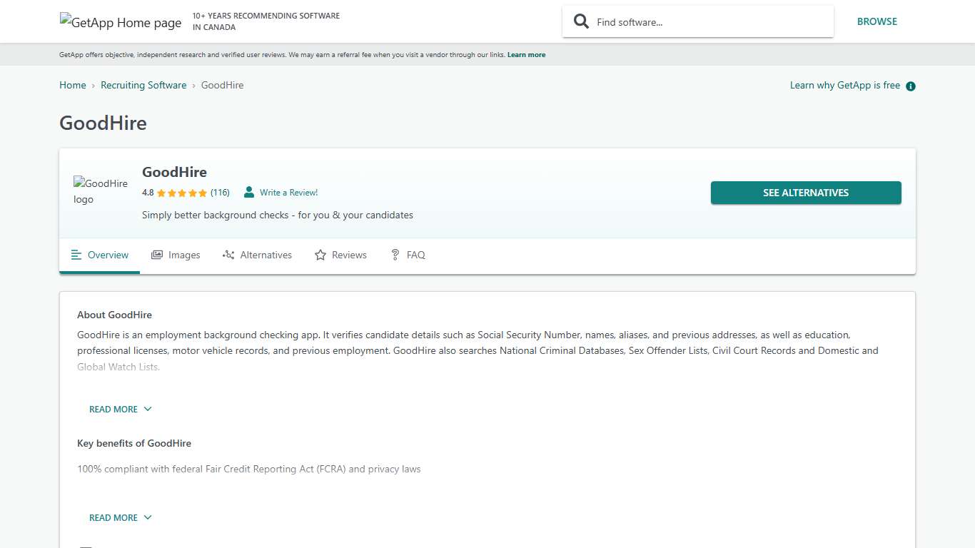 GoodHire Reviews, Prices & Ratings | GetApp Canada 2026